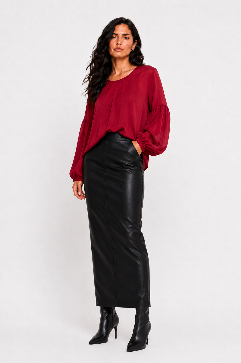 Blusa roja gasa Ann taylor