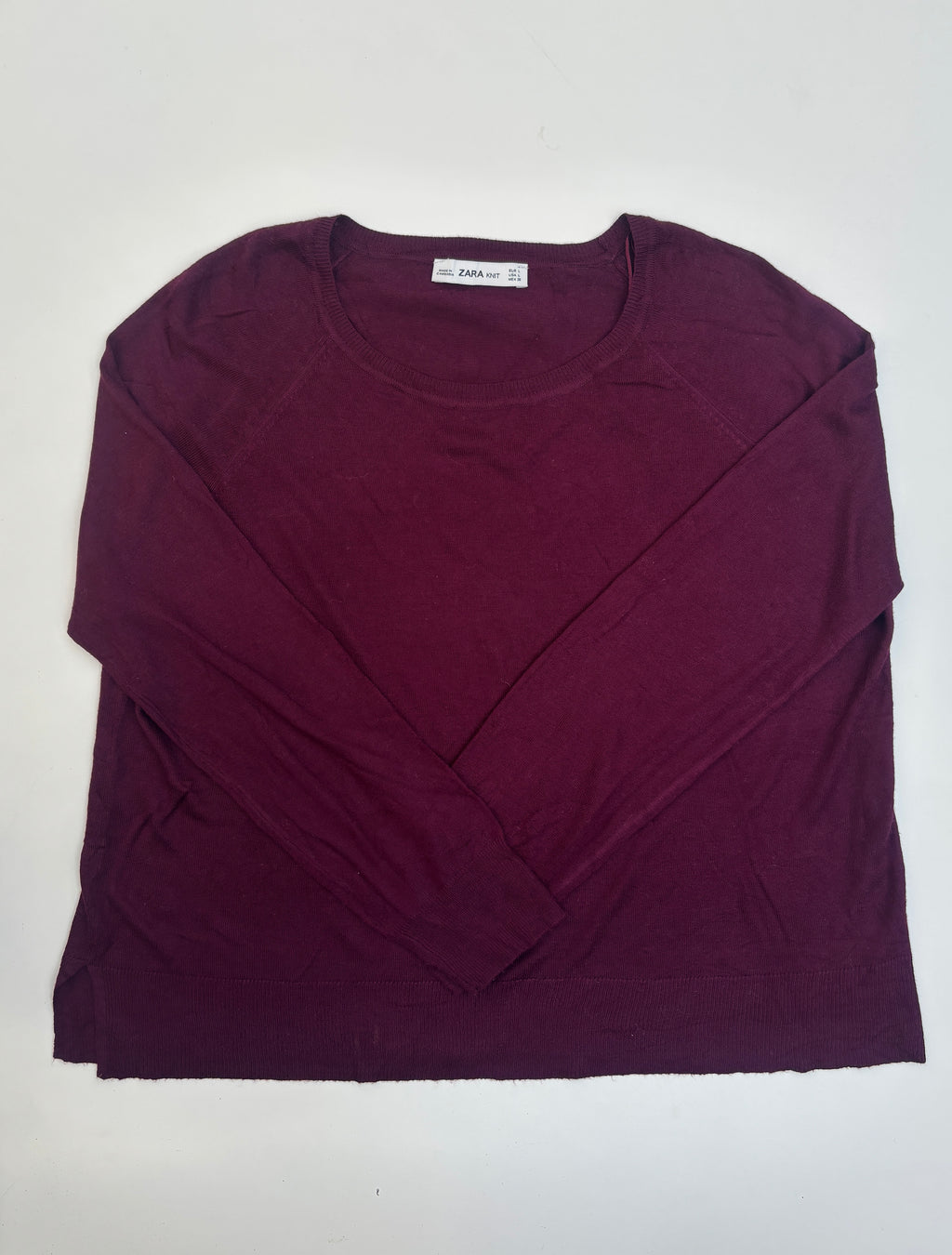 Sweater de hilo Zara morado