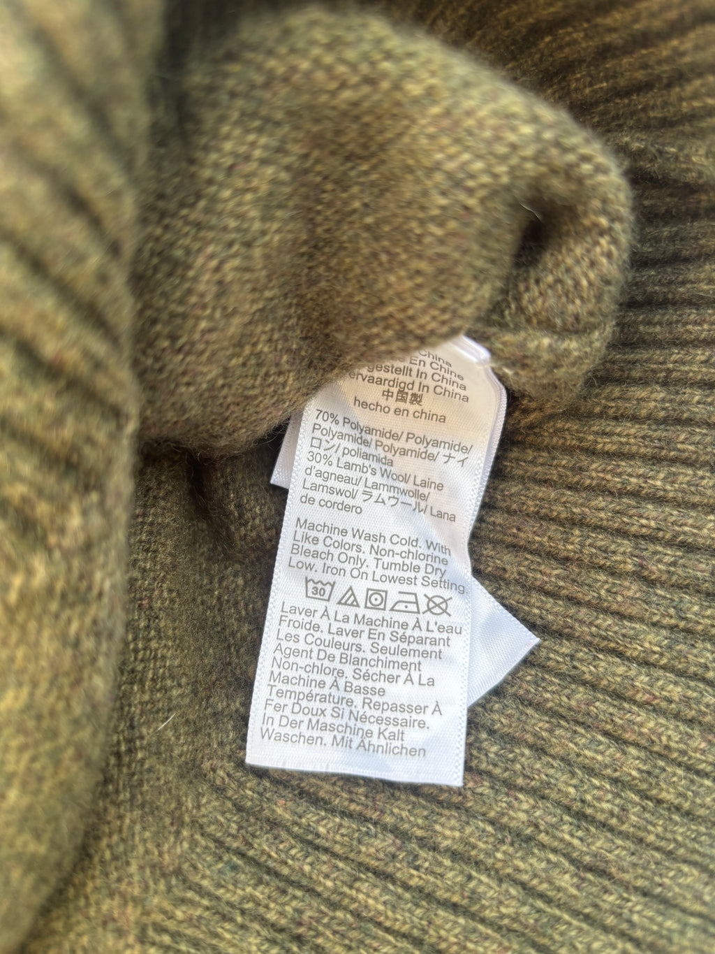 Sweater J Crew verde musgo lana