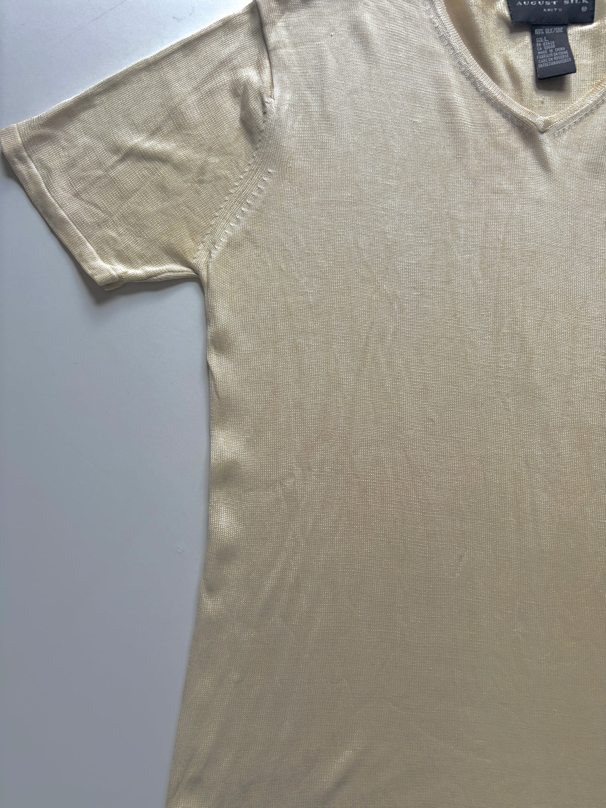 Top mezcla seda manga corta August silk