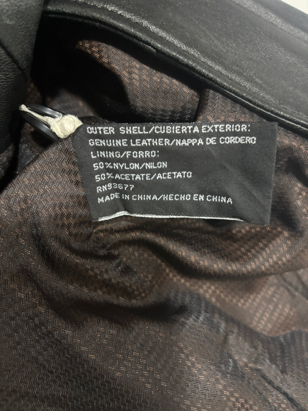 Chaqueta de cuero negra Worthington