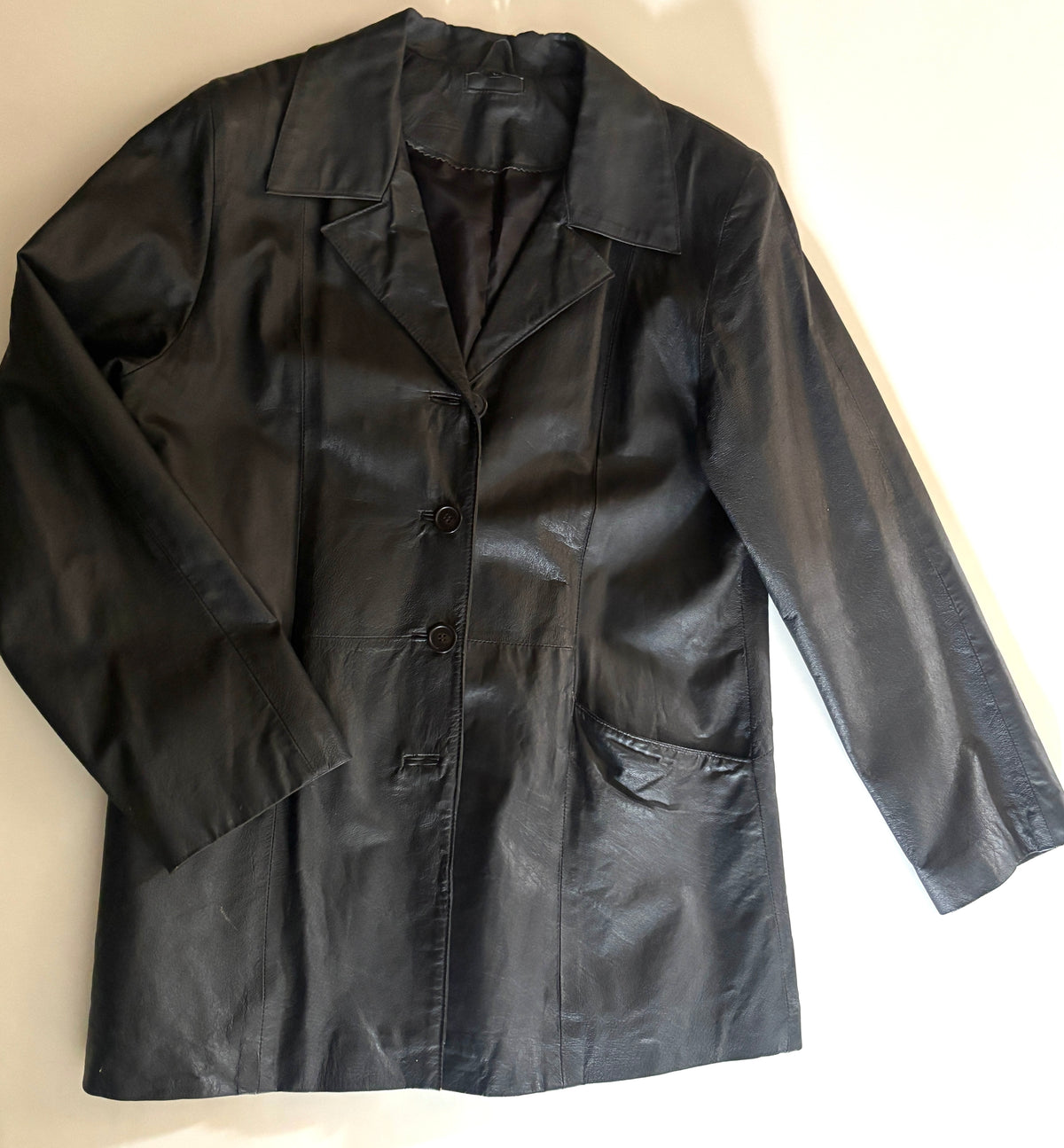 Chaqueta de cuero negra Tadashi