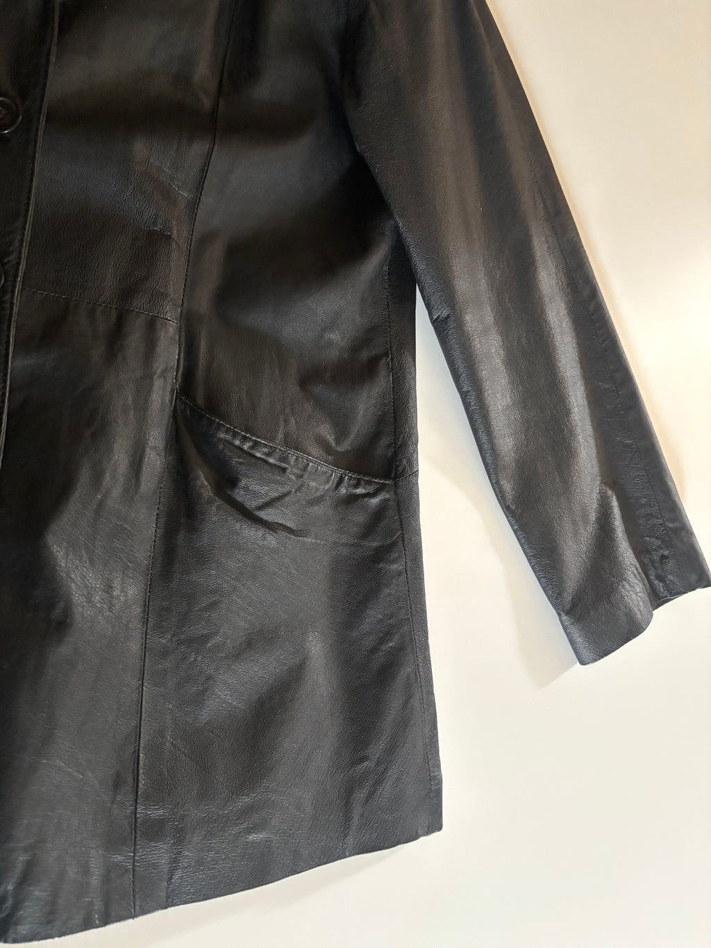 Chaqueta de cuero negra Tadashi