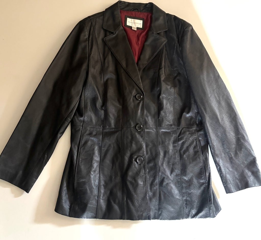 Chaqueta cuero Worthington blazer negra