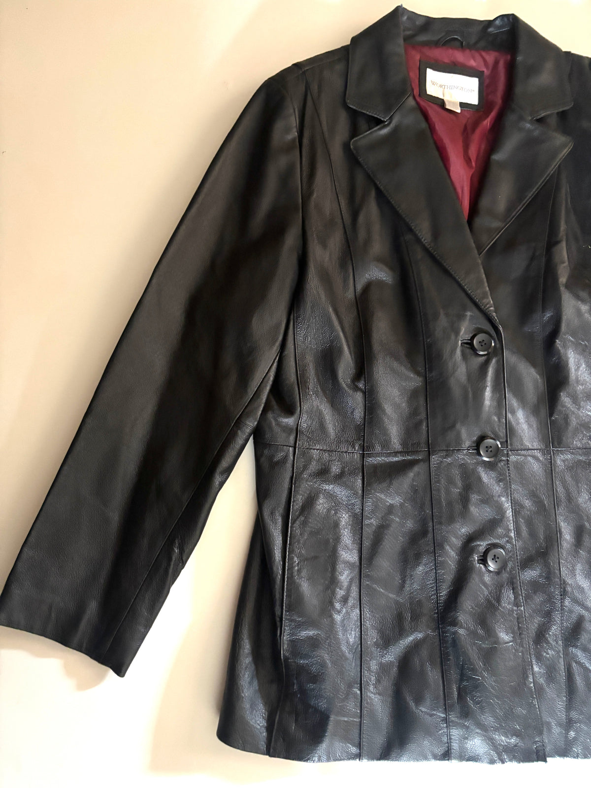 Chaqueta cuero Worthington blazer negra