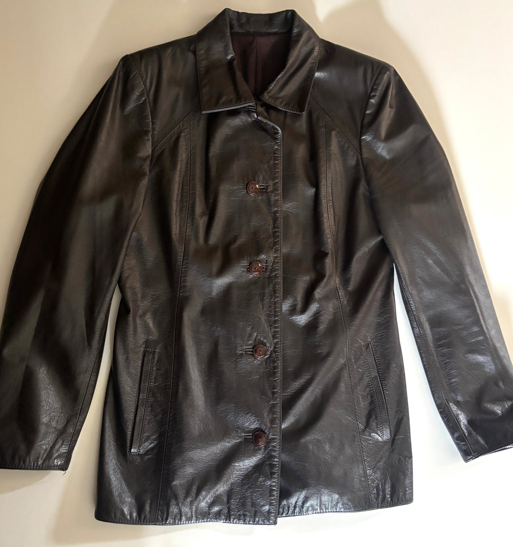 Chaqueta de cuero cafe Dagorret