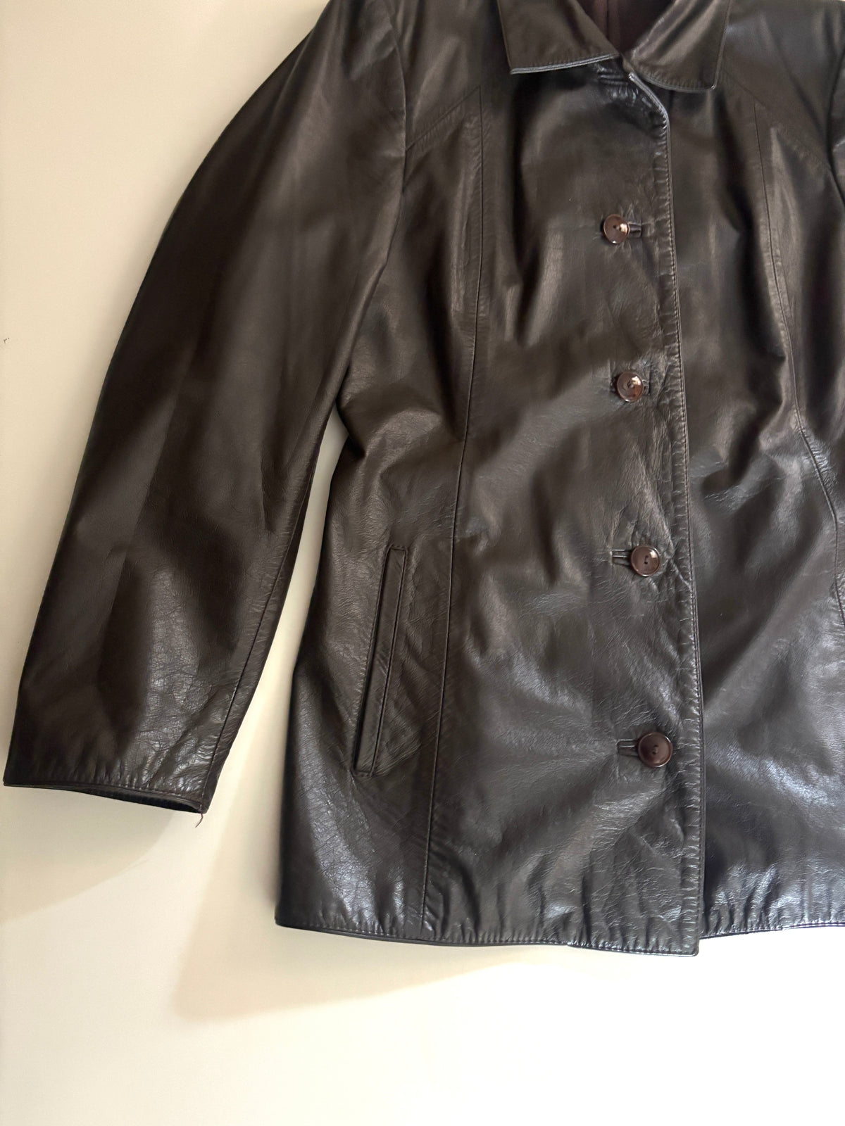 Chaqueta de cuero cafe Dagorret