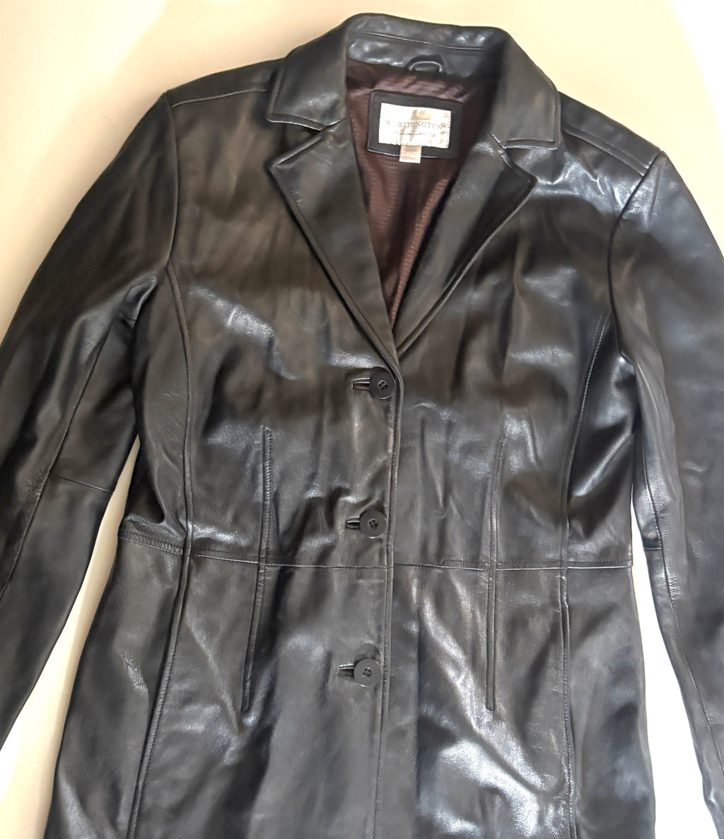 Chaqueta de cuero negra Worthington