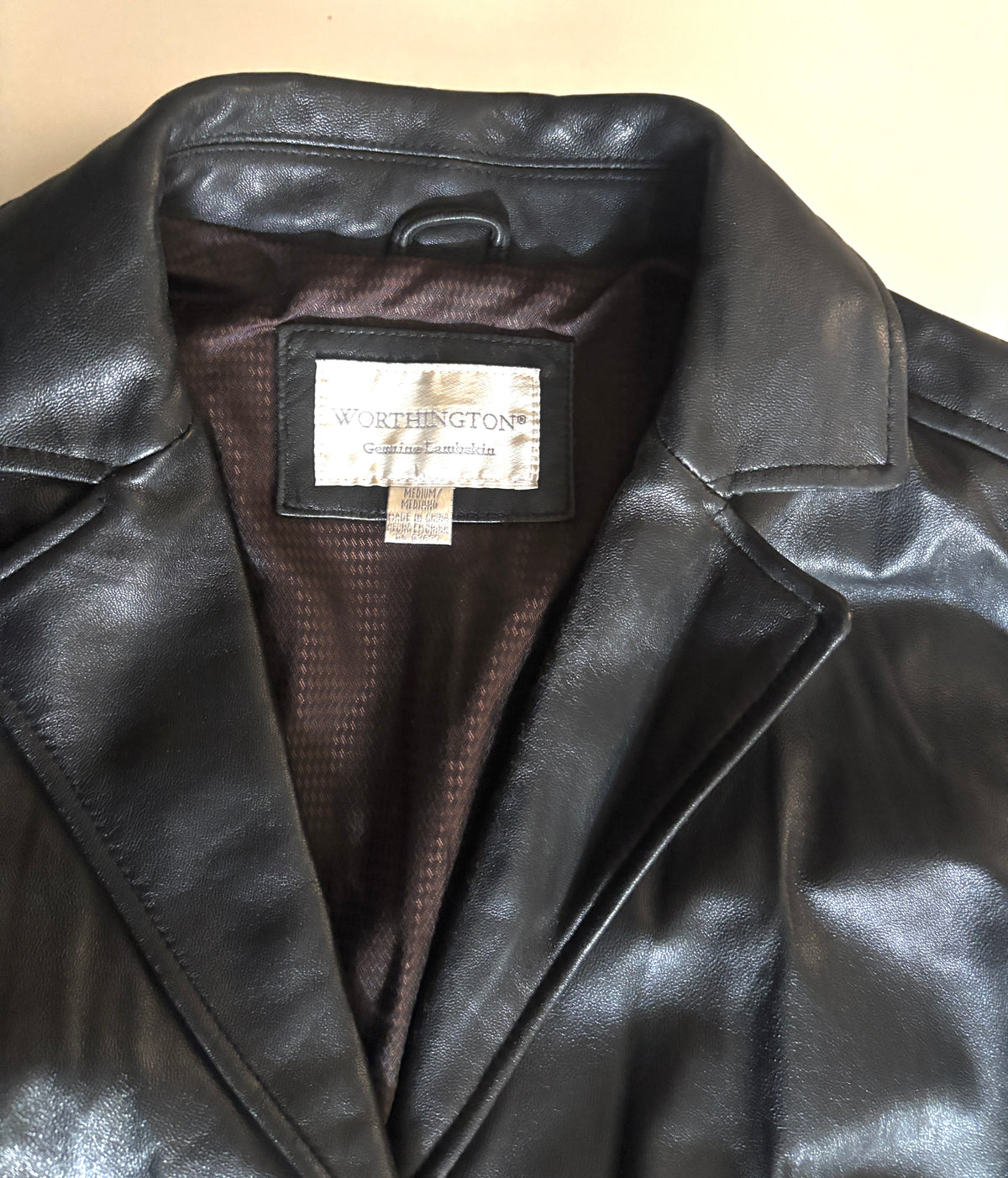 Chaqueta de cuero negra Worthington