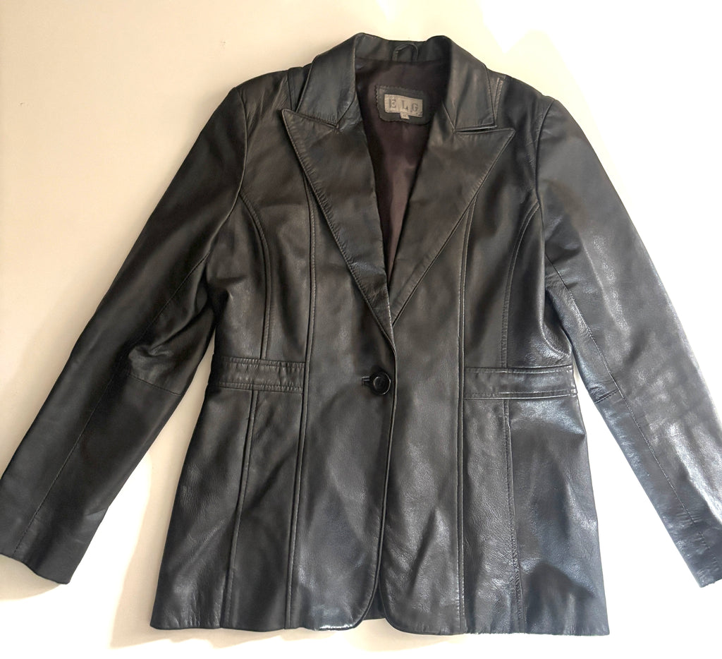 Chaqueta de cuero negra ELG