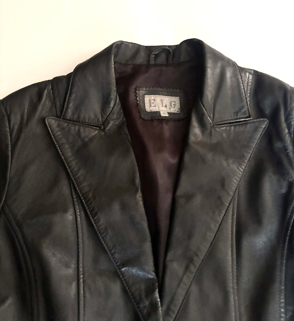 Chaqueta de cuero negra ELG